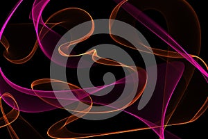 Abstract wave motion glowing lines on dark background