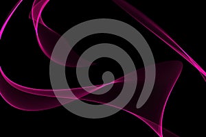 Abstract wave motion glowing lines on dark background