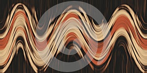 Abstract wave pattern in beige brown and cream on black