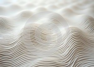 Abstract Wave Pattern in Beige and White