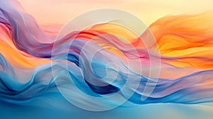 Abstract Wave Pattern with Blue Orange and Yellow Hues for Modern Design