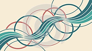 Abstract wave pattern with circles, modern and dynamic design element vector design Generative AI