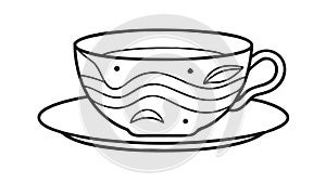 Abstract Wave Pattern Coffee Cup Vector Art, vector design Generative AI
