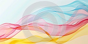 Abstract wave pattern in colorful gradient. Soft flowing fabric texture. AIG51.