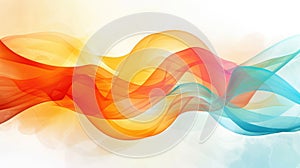 Abstract wave pattern in colorful gradient. Soft flowing fabric texture. AIG51.