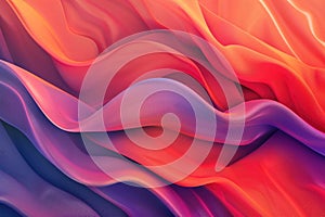 Abstract wave pattern in colorful gradient. Soft flowing fabric texture. AIG51.