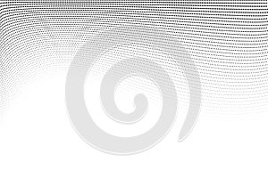 Abstract wave pattern, dynamic gradient of dots forming smooth digital flow.