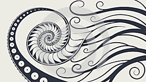 Abstract Wave Pattern with Swirling Lines and Motion, vector design Generative AI