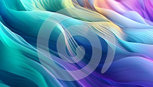 Abstract wave pattern in vibrant colors and smooth motion generated by AI