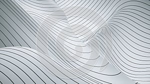 Abstract Wavy Pattern With Black Parallel Lines on White Surface