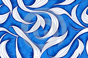 Abstract wave seamless pattern. Japanese abstract blue and white wave seamless pattern.