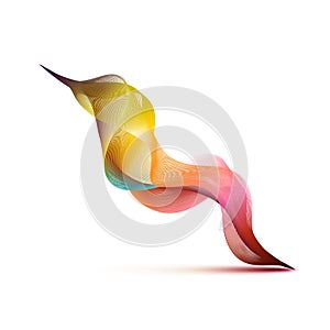 Abstract wave shape - colorful vector dynamic color shape