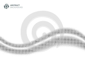 Abstract wave silk satin on white background halftone style for design. dots pattern