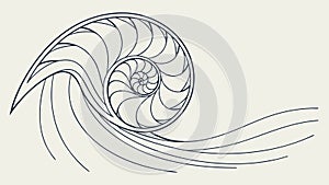 Abstract Wave Spiral, Dynamic Flow Vector Design Generative AI