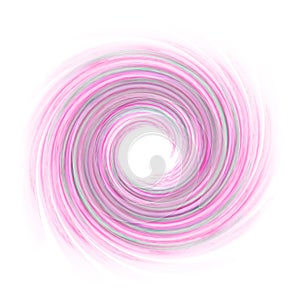 Abstract wave with spiral pink color on a white background usable as a texture