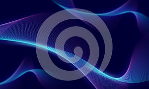 abstract wave technology background with blue light smooth and flow. Big data.