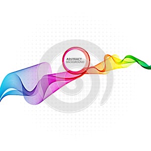 Abstract wave vector background, rainbow waved lines for brochure, website, flyer design. Spectrum wave color. Smoky