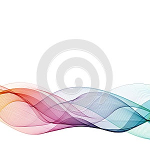 Abstract wave vector background, rainbow waved lines for brochure, website, flyer design. Spectrum wave. Rainbow color. Smoky