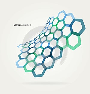 Abstract wave Vector hexagons template photo