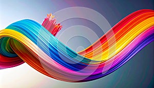 Abstract Wave of Vibrant Rainbow Paint
