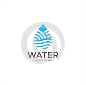 Abstract Wave Water Drop Logo Design Vector Stock . water drop oil gas logo design