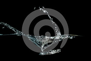 Abstract wave water isolated on black background