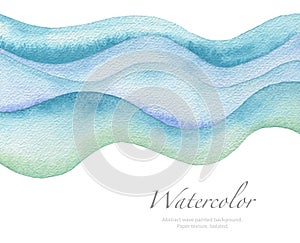 Abstract wave watercolor painted background. Paper texture.