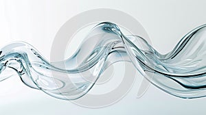 Abstract wave on a white background. Beautiful particle movement.Water. generative ai