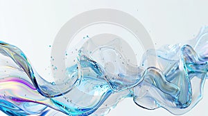 Abstract wave on a white background. Beautiful particle movement.Water. generative ai