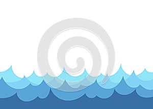 Abstract wave zigzag blue water concept with white background vector