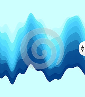 Abstract waveform background. 3d technology style. Vector illustration with sound waves