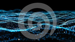 Abstract Waveform Data Visualization - Digital Network Background