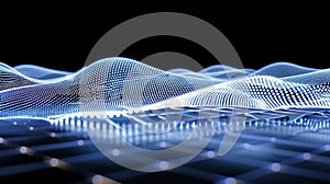Abstract Waveform Grid: Futuristic Technology Concept Background