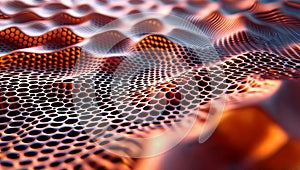 Abstract Waveform in Red and Black Gradient Mesh, generative ai