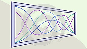 Abstract Waveforms on Digital Screen, Dynamic Data Display, vector design Generative AI