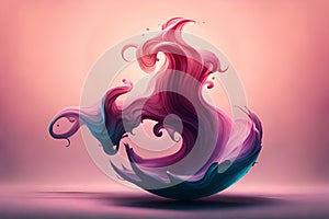 Abstract waves of artistic spiral swirling liquid clouds. alcohol ink background. 3d foam gas art texture. smoke graphics in