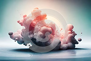 Abstract waves of artistic spiral swirling liquid clouds. alcohol ink background. 3d foam texture. multicolored gas art. smoke