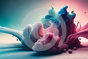 Abstract waves of artistic spiral swirling liquid clouds. alcohol ink background. 3d foam texture. multicolored psychic trippy gas