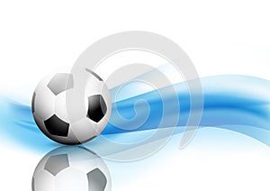 Abstract waves background with football / soccer ball