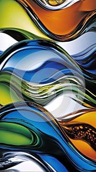 Abstract waves of color creating a fluid, dynamic visual effect