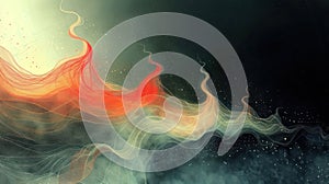 Abstract waves of color and light create a dynamic, fluid visual experience