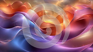 Abstract waves of color in soft gradients, creating a serene and dynamic visual effect