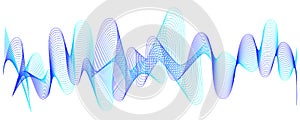 Abstract waves graphic line sonic or sound wave vector image blue