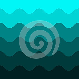 Abstract Waves Pattern in Gradating Teal Background