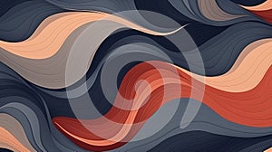 Abstract Waves Pattern In Red, Blue, And Orange Spectrum