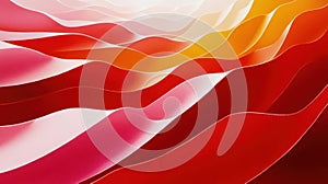 Abstract waves in red and orange hues create a dynamic, flowing visual experience