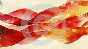 Abstract waves of red and orange hues create a dynamic and fluid visual experience