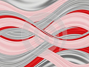 Abstract waves in red and silver