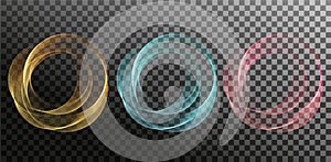 Abstract Waves. Shiny circle moving lines design element on dark background for greeting card and disqount voucher.