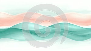 Abstract waves in soft colors create a calming visual effect